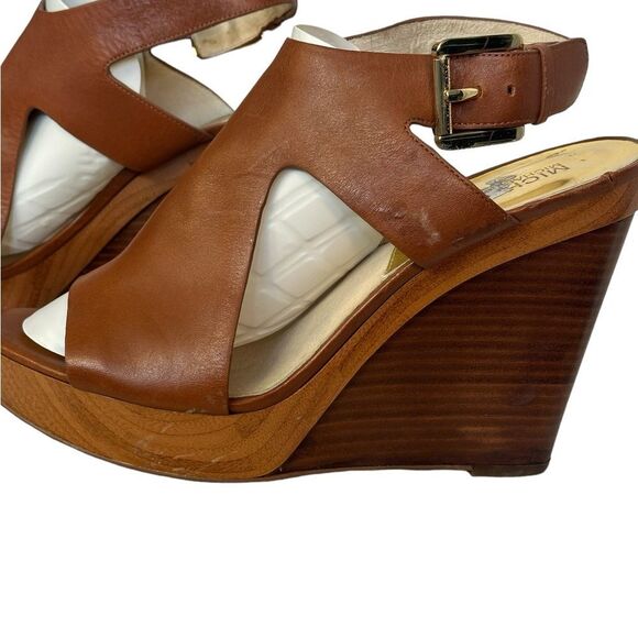 Michael Kors Brown leather Wood Wedges - Picture 6 of 11